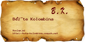 Büte Kolombina névjegykártya